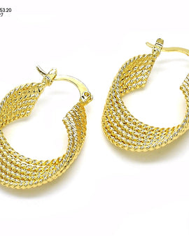 Rolled Gold Small Hoop 33mm , Gold Filled, Twist Design