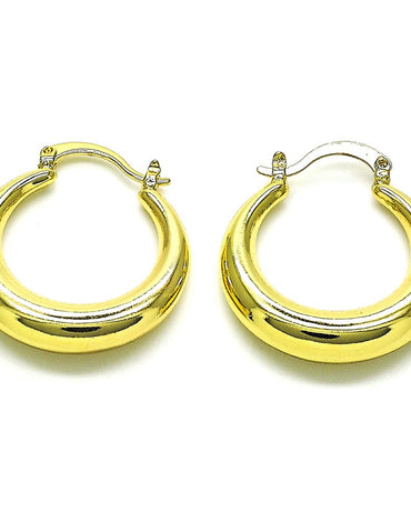 Medium Hoop 30mm Rolled Gold Filled, Hollow Design