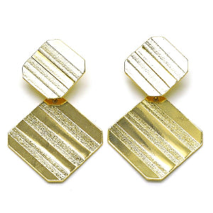 Long Gold Filled Square Earring