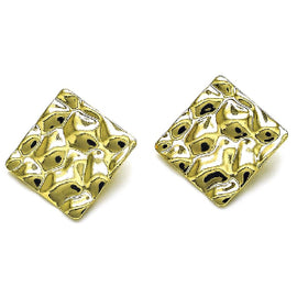 Gold Stud Earring, Gold Filled Square Style Chunky Design