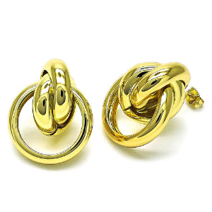 Gold Stud Earring, Gold Filled 31mm Chunky Style and Hollow Design