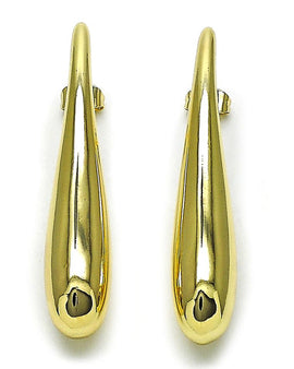 Gold Stud Earring, Gold Filled Teardrop and Hollow Design