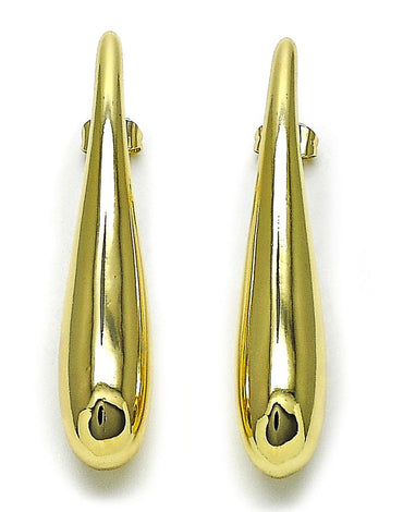 Gold Stud Earring, Gold Filled Teardrop and Hollow Design