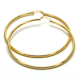 Gold layered large hoops
