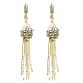 Gold layered long earring