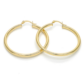 Gold layered medium hoops