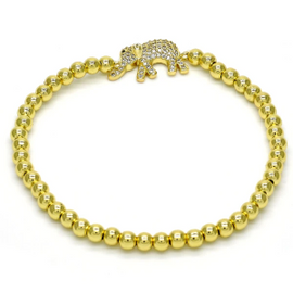 Gold Tone Elephant Bracelet