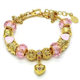 Gold Layered Pink Fancy Bracelet
