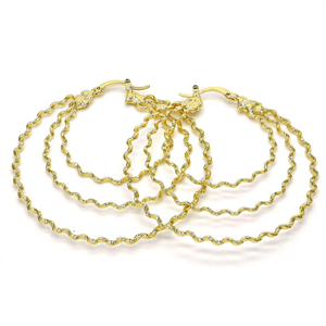 Large Twist Design Hoop Earring