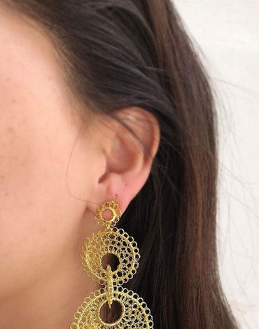 Designers Gold Crochet Earrings