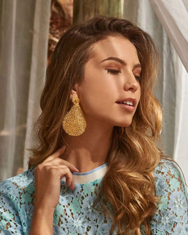 Classic Gold Crochet Teardrop