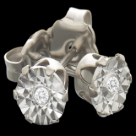 Surgical Stainless Steel Genuine Diamond Design Stud Earring