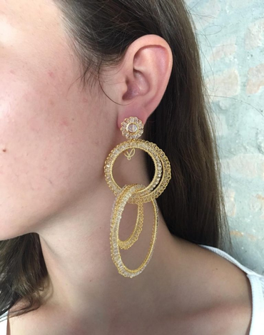 Handmade Crochet Multi Links Earrings